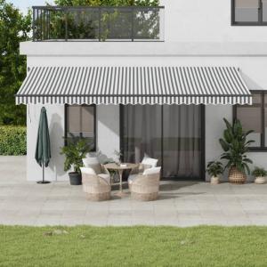 STORE BANNE 450 x 350 cm, motorisé, gris/blanc