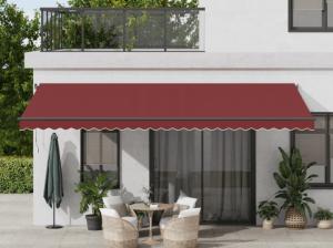 STORE BANNE 600 x 350 cm, motorisé, toile rouge bordeaux