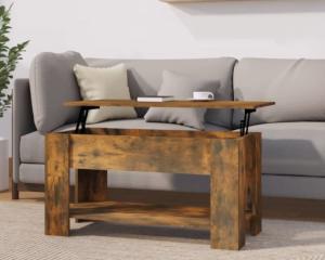 TABLE basse, coloris bois brûlé, 100 cm, plateau relevable