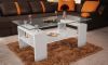Table basse en verre design, blanche