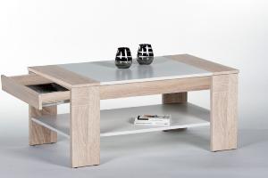 TABLE basse en bois beige/blanc, 100 cm, avec tiroir, modèle BERLIN 