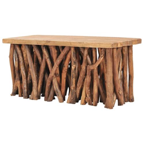 TABLE basse 100 cm, en bois massif de teck