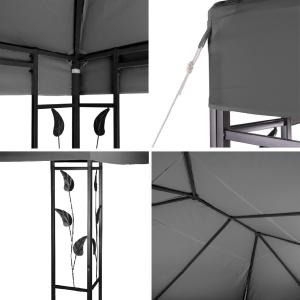 TONNELLE de jardin, éclairage LED, 3 x 4 M, marron