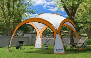 TONNELLE , dôme 460 cm, éclairage led solaire, orange