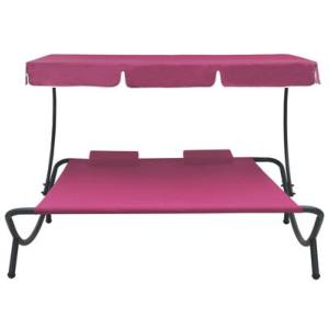 Chaise longue bain de soleil lit de jardin 2 places