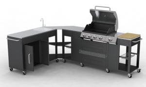 BARBECUE GAZ / grand  MEUBLE CUISINE d'angle modulable