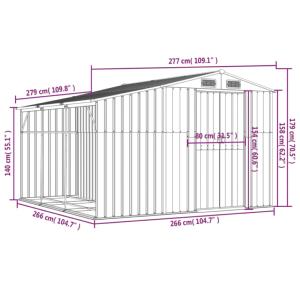 ABRI de jardin en métal galvanisé noir, auvent range bois, 4 dimensions