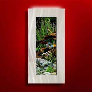 AQUARIUM mural, vertical, 80 cm, aluminium/verre