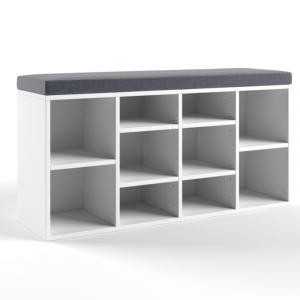 BANC avec espaces de rangement pour chaussures, BLANC