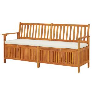 BANC de jardin, en acacia, 170 cm avec coffre de rangement