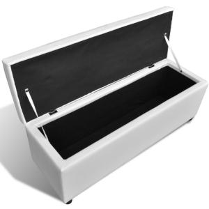 Banc banquette coffre de rangement, blanc
