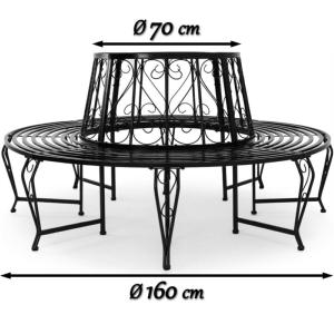 BANC de jardin tour d'arbre en acier laqué, 160 cm