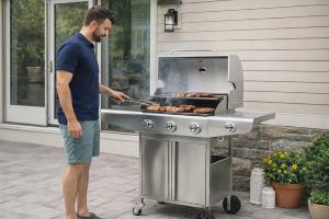Barbecue Gaz Inox 4 Brûleurs BARUM avec Brûleur Latéral