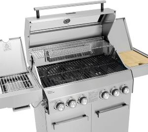 Barbecue à Gaz Inox KANSAS 6 Brûleurs 21 kW avec Brûleur Infrarouge, Brûleur Latéral et Housse