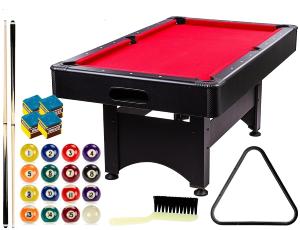 BILLARD type PRO 6 Ft, Noir, tapis rouge