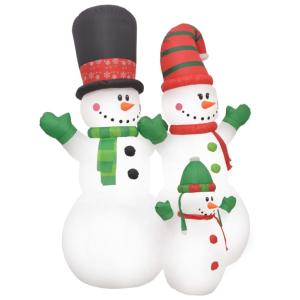 BONHOMME de neige, famille, avec leds, GEANT 245 cm autogonflant