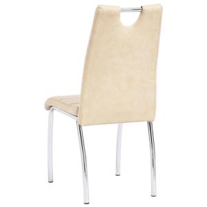 CHAISES salle à manger, similicuir beige, lot de  6