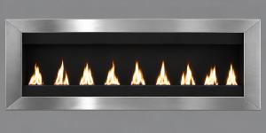 CHEMINEE bio-éthanol  en INOX POLI, 180 cm, 9 brûleurs 