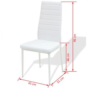 Ensemble table et 4 chaises blanc, pour cuisine