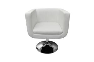 Fauteuil Design Club, cuir textile blanc