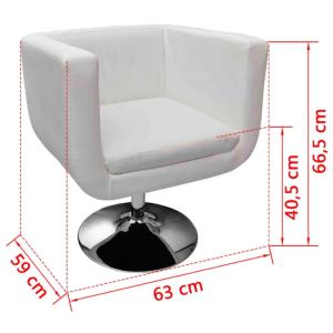 Fauteuil Design Club, cuir textile blanc