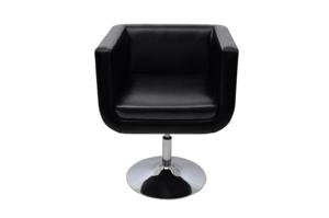 Fauteuil Design Club, cuir noir, 5 coloris disponibles