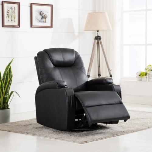 FAUTEUIL grand luxe, massant chauffant, électrique, cuir noir