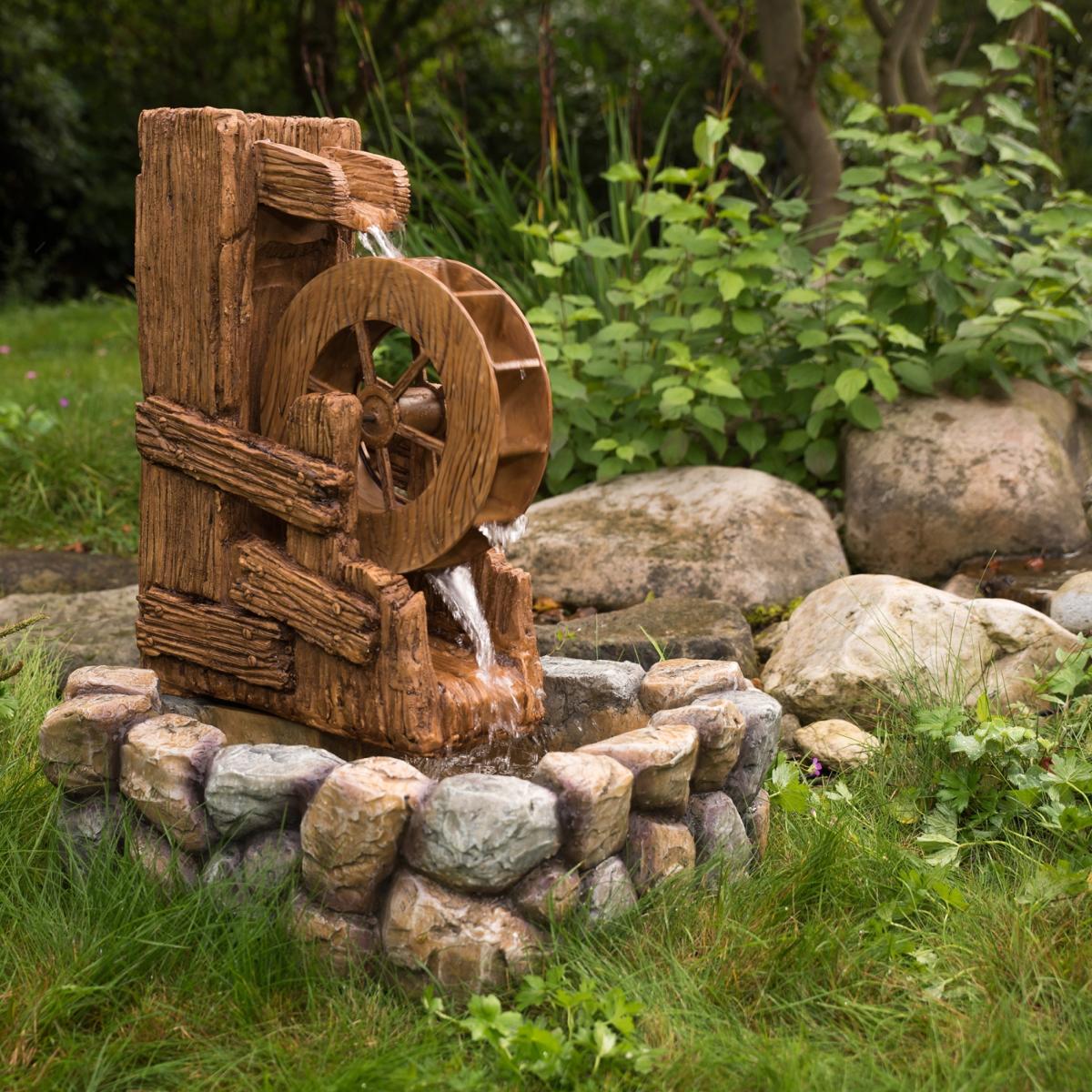 FONTAINE de jardin avec roue à aubes