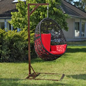 HAMAC de jardin noir métal, coussins 8 coloris