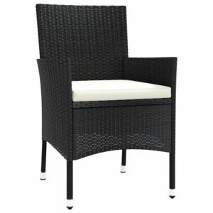 fauteuils de jardin en résine tressée, noir