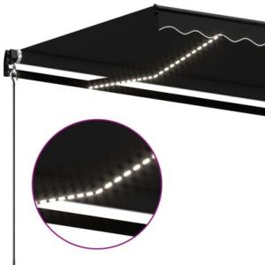 STORE BANNE 4.5 x 3 m, manuel, éclairage LED, toile anthracite
