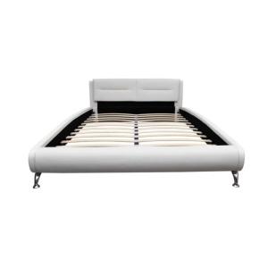 Lit en cuir 140 x 200 blanc avec matelas