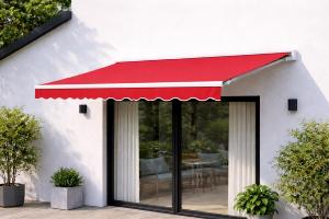 Store banne motorisé 6 x 3,5 m en aluminium blanc, toile 14 coloris