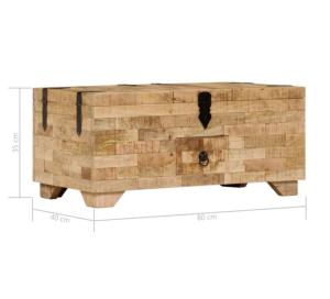 TABLE basse, 80 cm en bois de manguier massif