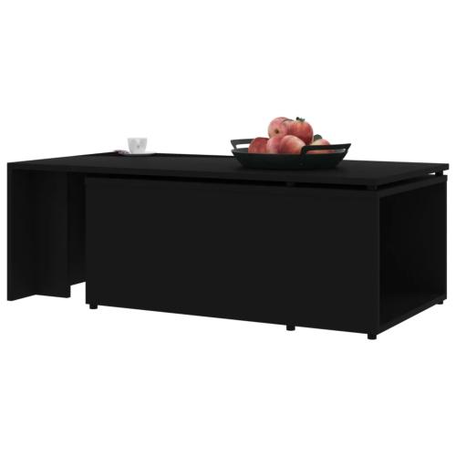 TABLE basse 150 cm, coulissante en bois, noir