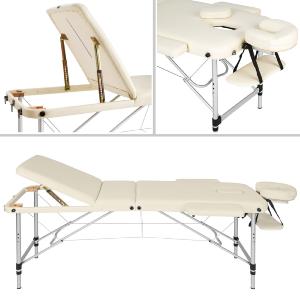 TABLE massage, aluminium, pliante, beige