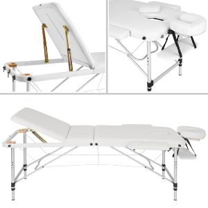 TABLE massage, aluminium, pliante, blanche