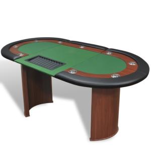 TABLE de POKER luxe, 2 couleurs de tapis, jusqu'à 10 personnes