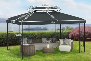 Toile de rechange, double toit pour tonnelle 400 x 300 cm, 4 coloris