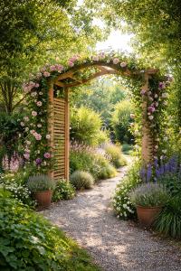 Arche de jardin XXL PATERNE en bois massif traité – passage large 210 cm