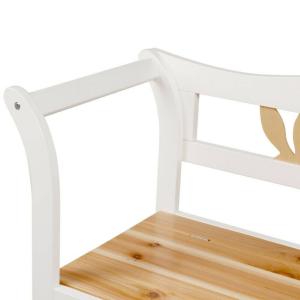 BANC en bois BLANC, avec coffre de rangement intégré