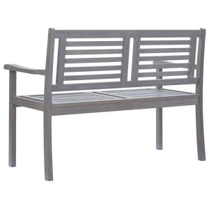 Banc de jardin en bois massif eucalyptus gris, 2 personnes