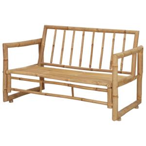 Banc de jardin bambou, avec coussins anthracite