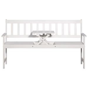 BANC de jardin PIQUE-NIQUE, 155 cm, en bois blanc