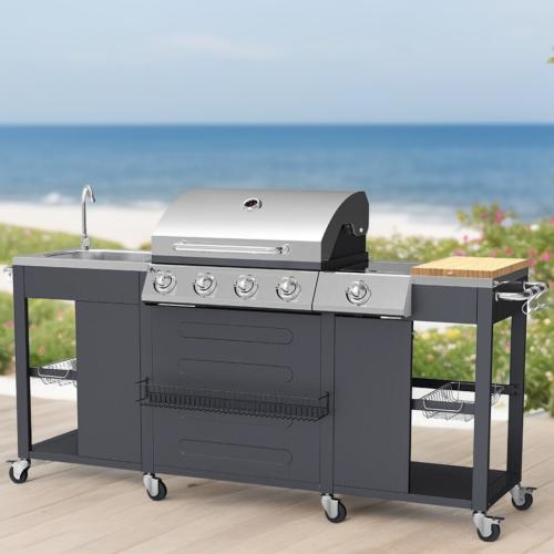 BARBECUE GAZ  INOX / MEUBLE CUISINE EXTERIEUR