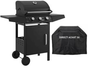 BARBECUE à gaz, 3 brûleurs avec housse protection