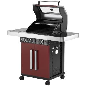 BARBECUE de luxe INOX 4 brûleurs, rouge