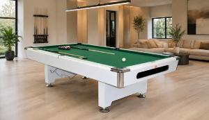 TABLE de BILLARD PROFESSIONNEL 8 FT en bois massif blanc avec plateau ardoise – modèle HERMES