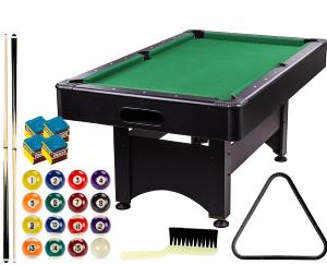 BILLARD type PRO 6 Ft, Noir, tapis vert