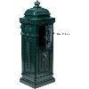 Boîte aux lettres colonne, Antique, fonte d'aluminium, vert